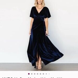 Baltic Born Deep Blue Velvet Maxi Dress